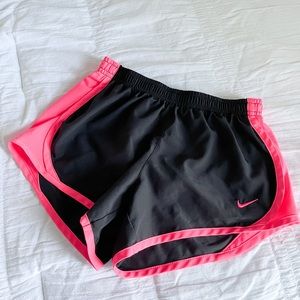 Girls Nike Ray Tempo Black & Pink Athletic Running Shorts